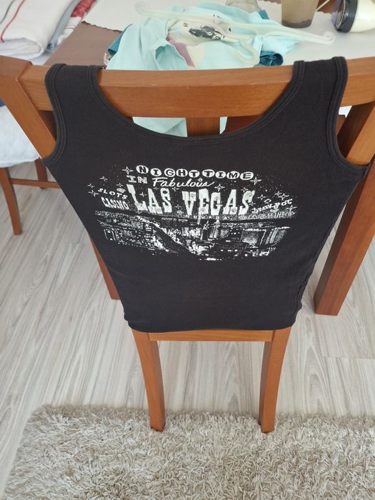 T-shirt prążkowany na ramiączkach