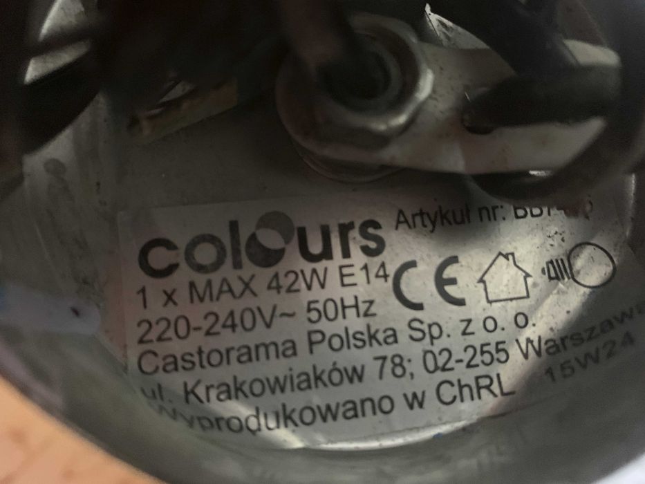 Stylowy żyrandol wiszący z turkusowym kloszem - nowoczesny design