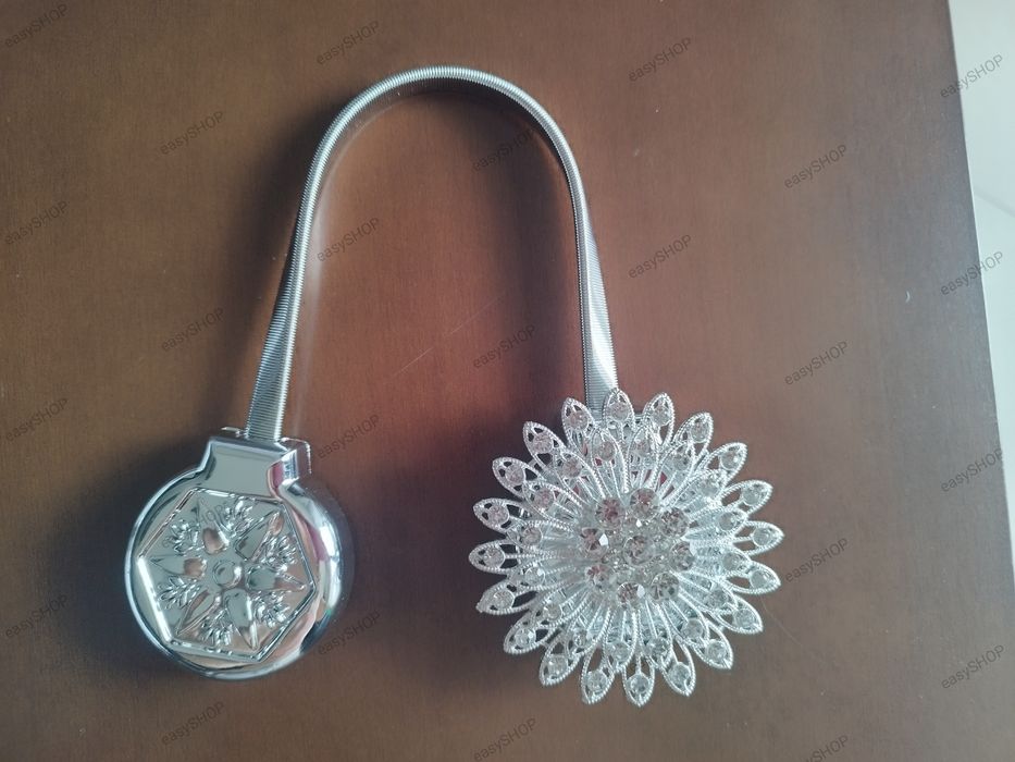 2 sztuki magnesy srebrne do upięcia zasłony