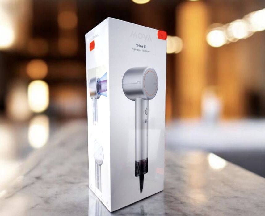 NA LEWARA suszarka jonowa MOVA Shine 10 szybkie suszenie, Silver, NOWA