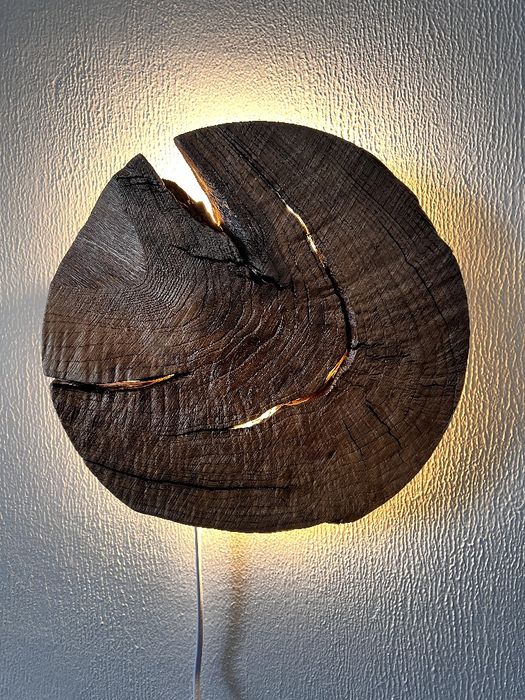 Світильник бра люстра з дерева декор морений дуб ексклюзив лампа