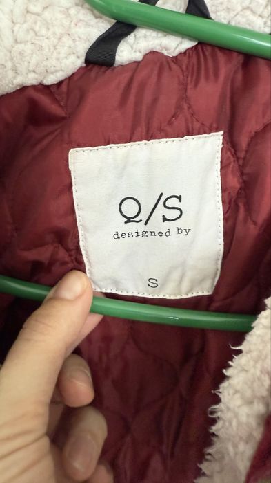 Bordowa kurtka parka z odpinanej podkładką , r. S / 36