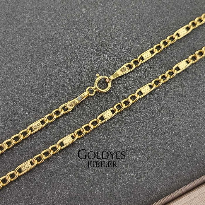 złoty łańcuszek figaro próby złota 585