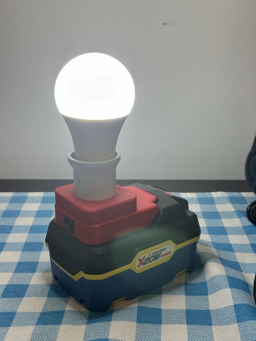 Adpatador luz E27 para bateria 20v parkside