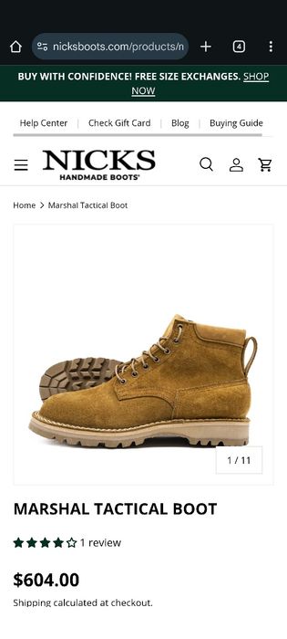 Черевики Nicks Marshal Tactical Boots Handmade