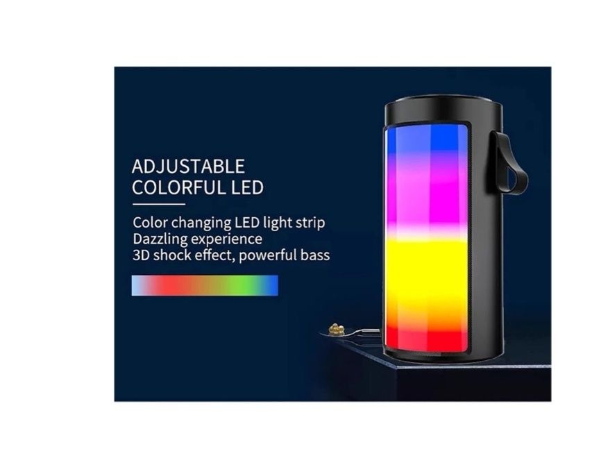 Coluna Bluetooth com LED's RGB - Nova - Envio Grátis