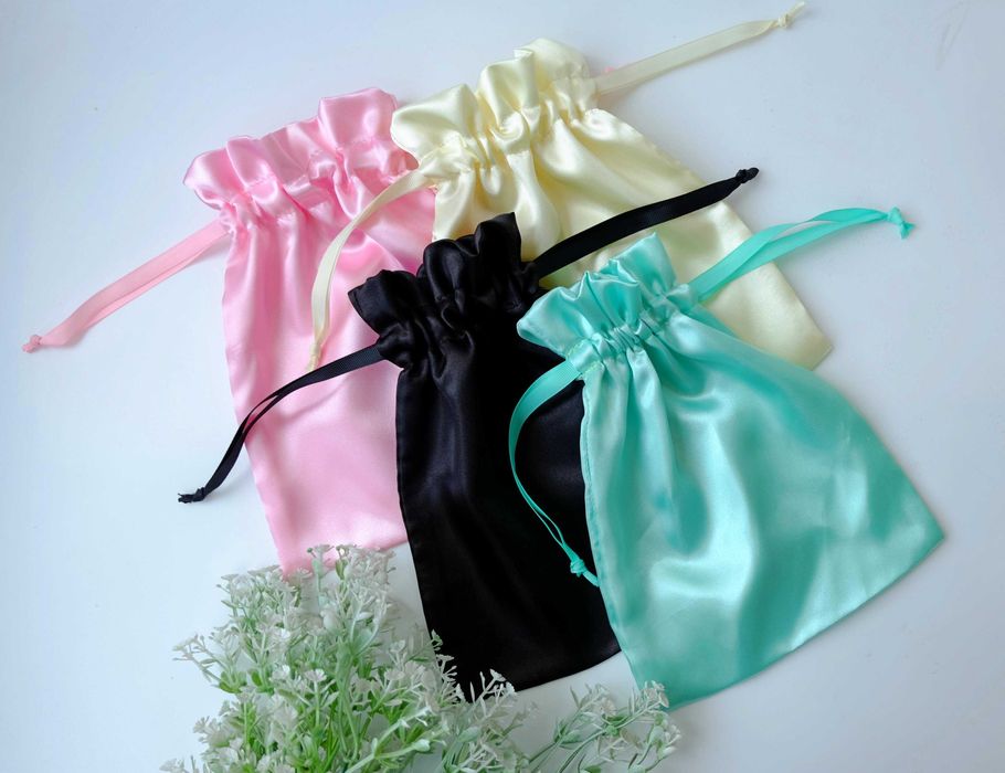 Еко мішечок атласний, мішок для зберігання пакування подарунків
