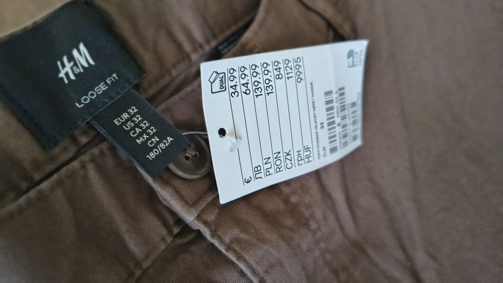 Spodnie damskie H&M bojówki cargo 32/32