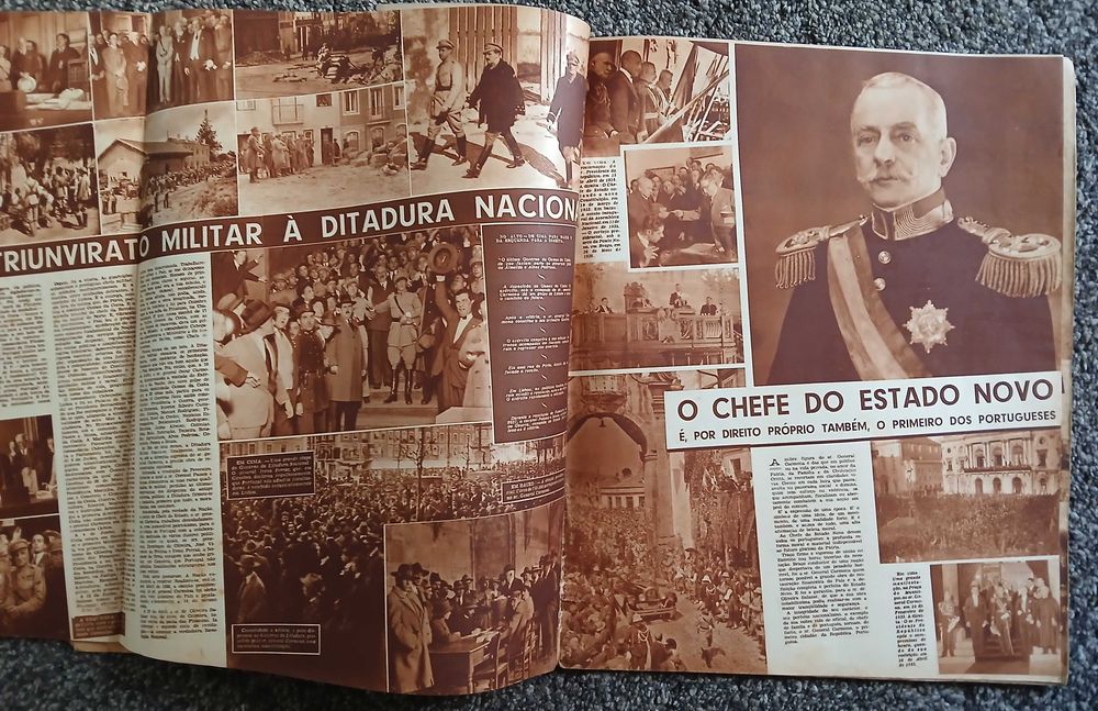 1º retrato oficial a côres de A. O. Salazar, publicado no "Século Ilustrado" 1938 e mais sobre Salazar