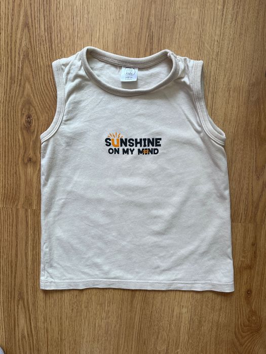 Koszulka bez rękawów beżowa dla chłopca, rozmiar 104, Pepco