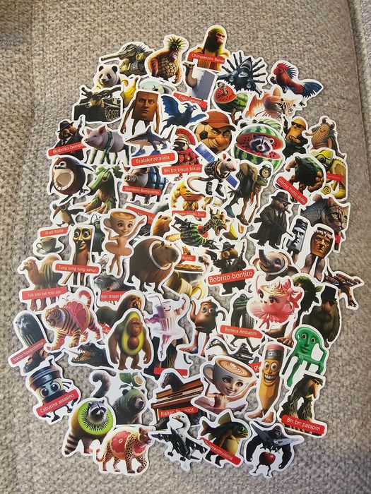 Mega zestaw 73 naklejek Brainrot XXL – unikatowe memes!