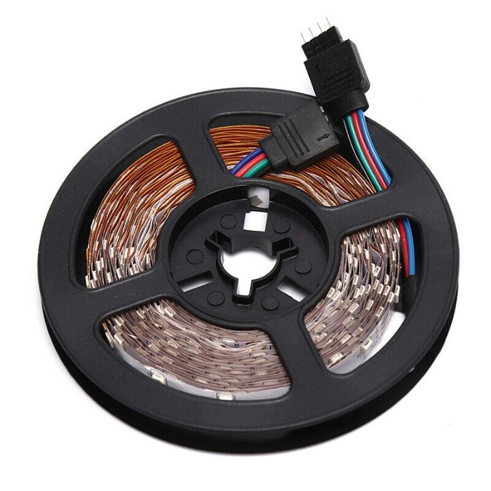 Pronta a usar -5m de fita RGB 3528 ,ip 33, controlador 44 teclas-2A