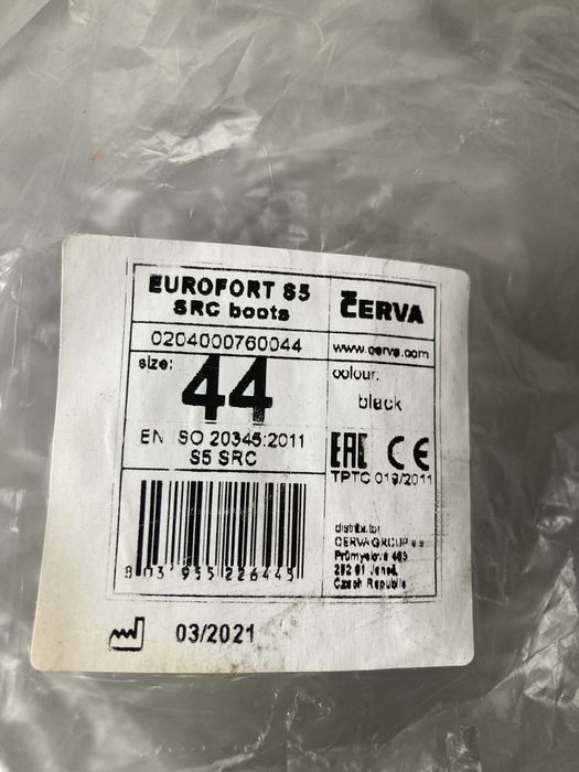 Kalosze wysokie eurofort S5 SRC Cerva rozmo. 44 NOWE