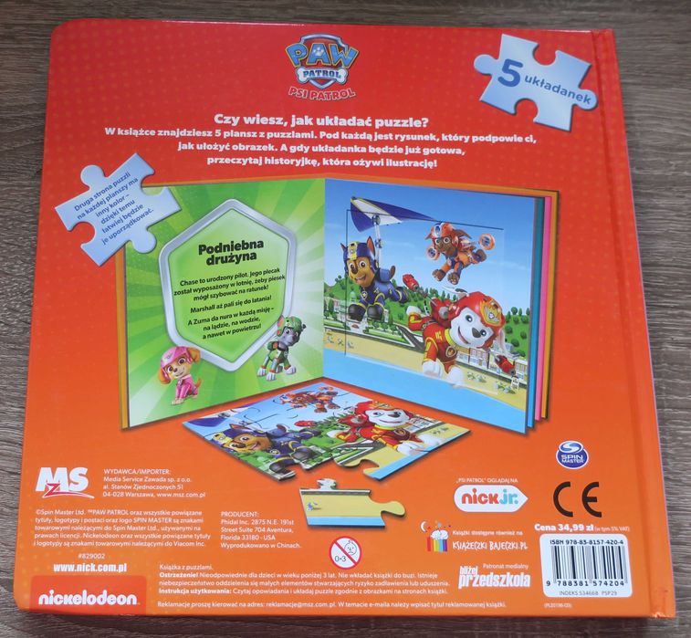 Książka z puzzlami Psi Patrol