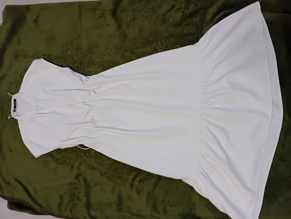 #Zara xs sukienka biała falbana