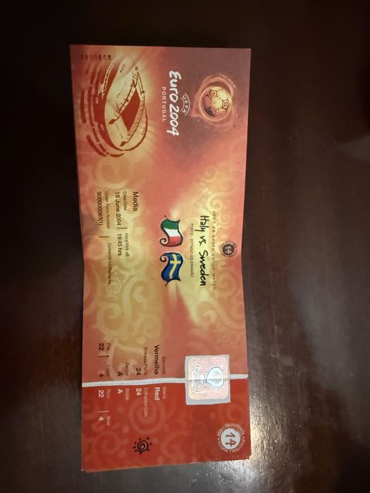 Bilhetes Euro 2004 intactos