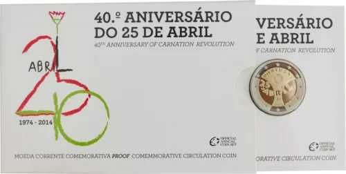 Moeda Proof de 2€ 40.º Aniversário do 25 de Abril
