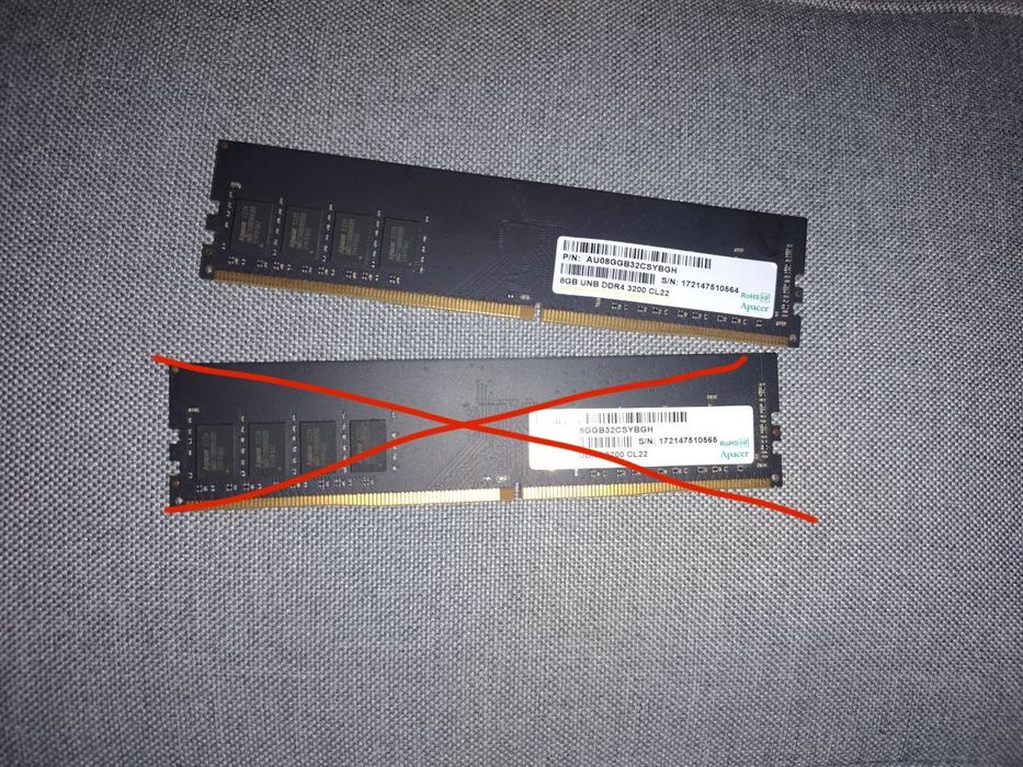 Цена за 1 плашку/Оперативная память Apacer 16Gb ddr4 3200mhz