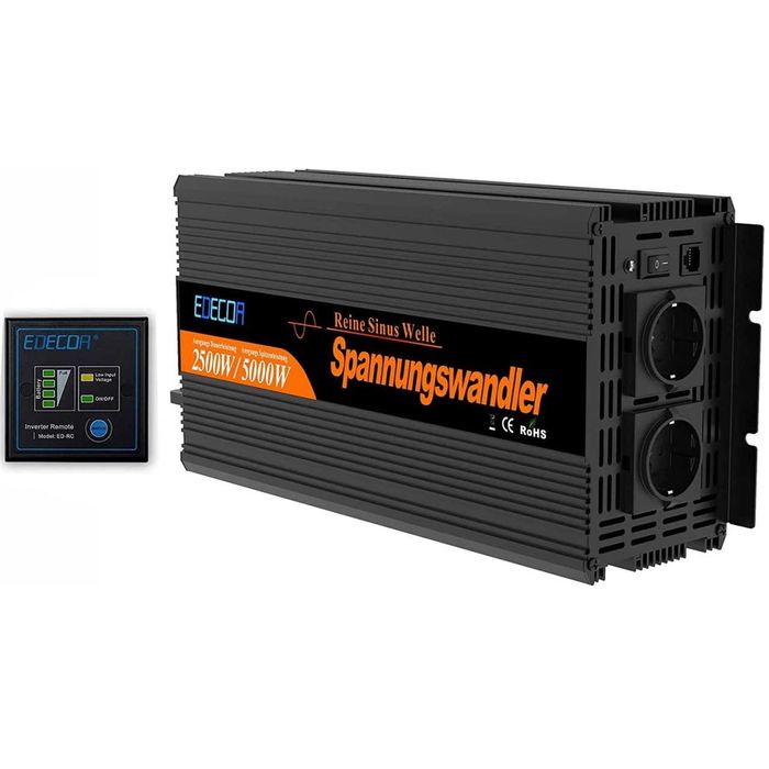 Інвертор Edecoa Spannungswandler 12-230v 2500/5000w чистий синус