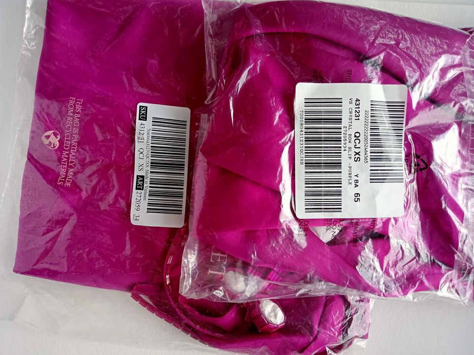 Victoria's Secret пеньюар комбинация XS Very Sexy Crystal Bow Satin Mini Slip Dress