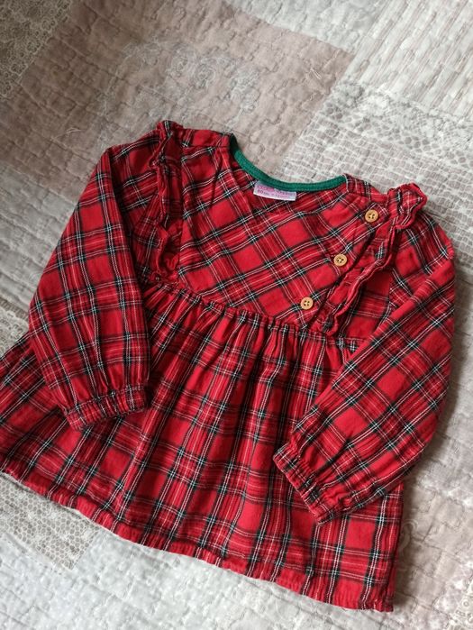 Bluzka tunika w kratkę rozm 80 Pepco