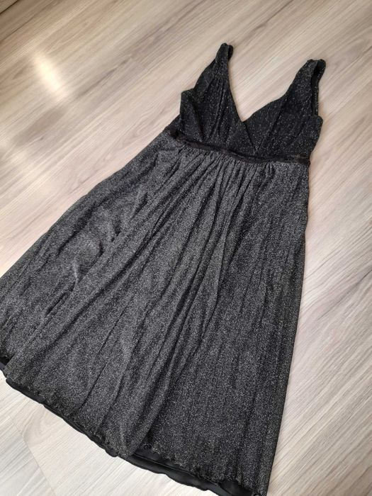 Sukienka czarna brokat cekiny r.S sylwester andrzejki karnawał