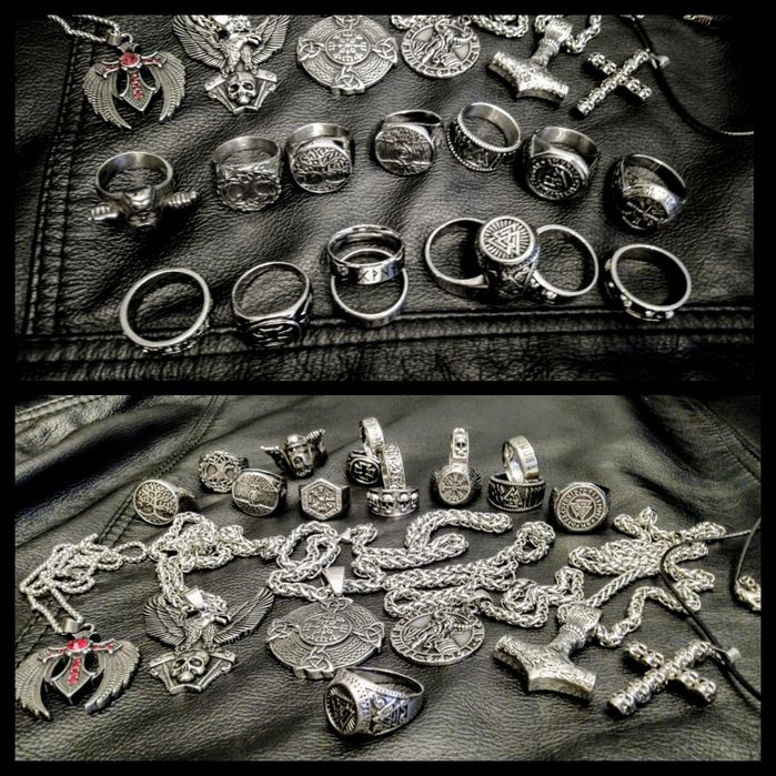 Chopper krzyż maltański sygnet pierścień Harley Rock Metal Moto obrącz