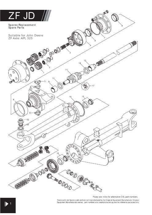 Kits Reparação de eixos ZF e Carraro para Tractores