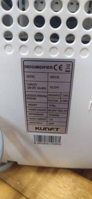Desumidificador Kunft MDM10L