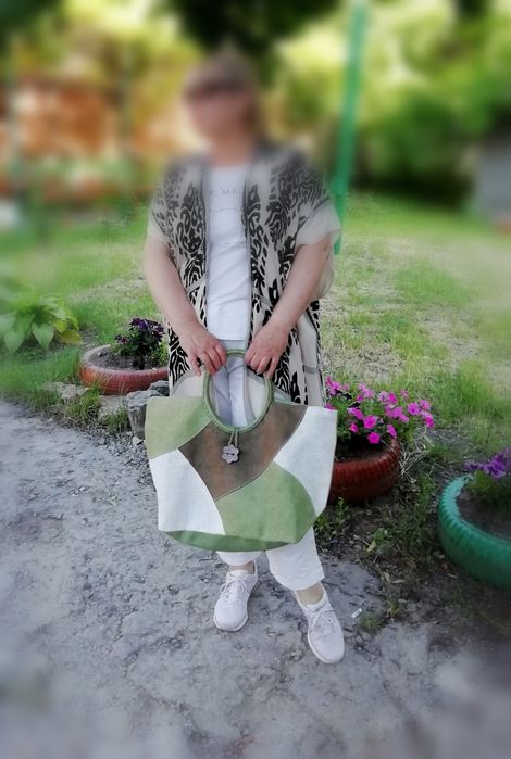 Сумка  из рогожи