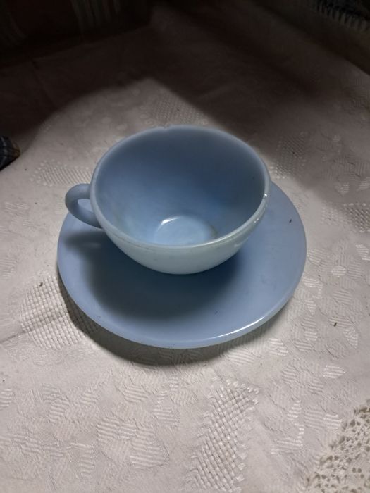 Chavena com pires azul