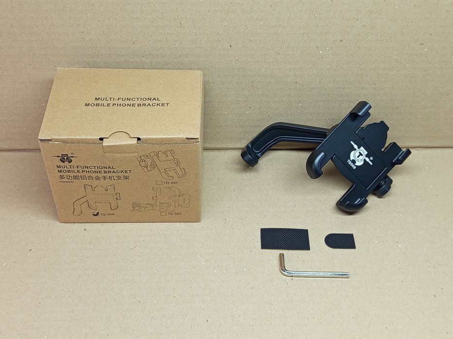 Тримач телефону на кермо мото (кріплення під болт або дзеркало) метал