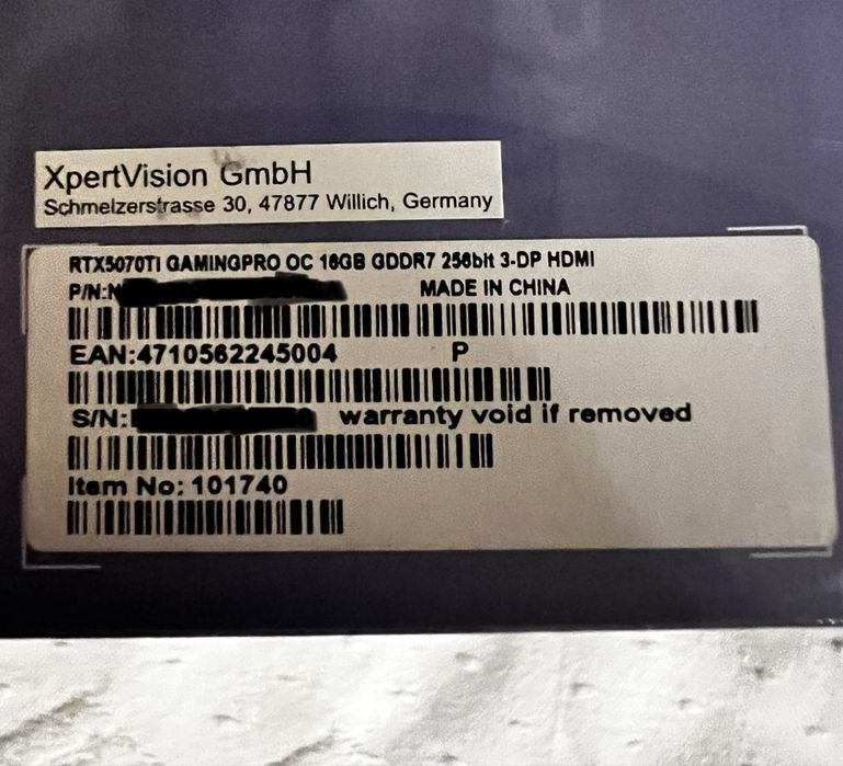 Palit Nvidia Geforce RTX 5070 Ti GamingPro OC 16Gb Gddr7
