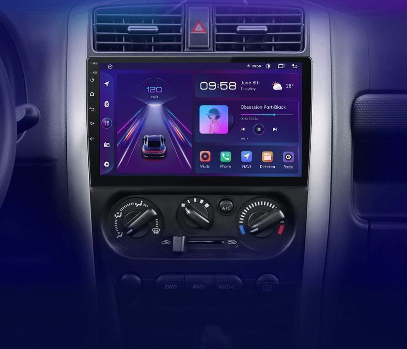 Radio Android 15 9” CarPlay Android Auto – Suzuki Jimny 2005–2019 8GB/256GB GPS Nawigacja Stacja Multimedialna WiFi Bluetooth DSP 4G LTE PL