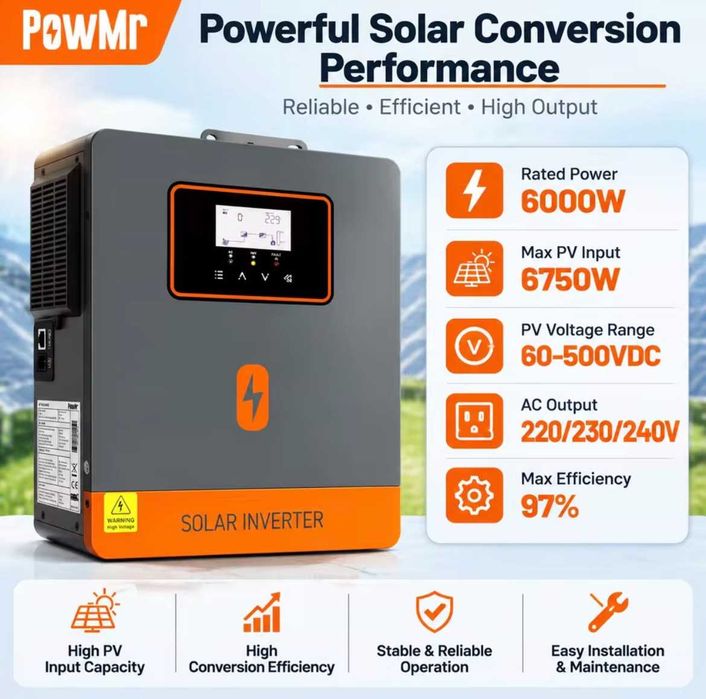 Гібридний інвертор Powmr Solar 6000W