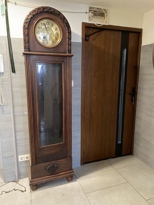 Stary stojący zegar kurantowy Gorgas Janitzki GJS lata 30 antyk