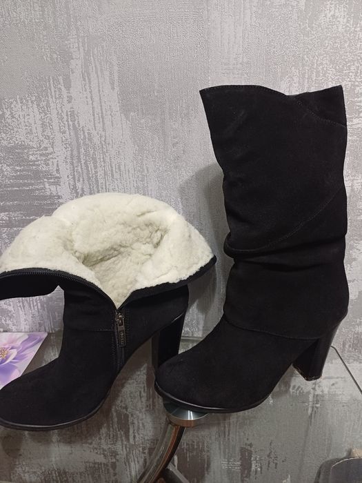 Сапоги зимние,натуральная замша