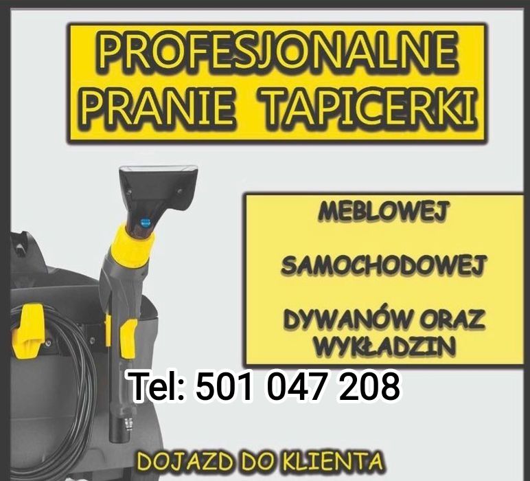 Pranie, czyszczenie kanap, tapicerki meblowej, samochodowej, dywanów, Karcher
