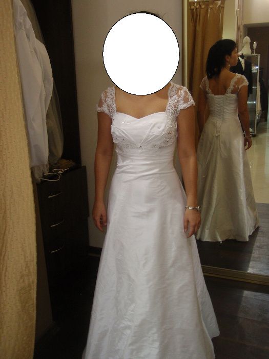 Suknia ślubna Julia Rosa koronka biała r. 36