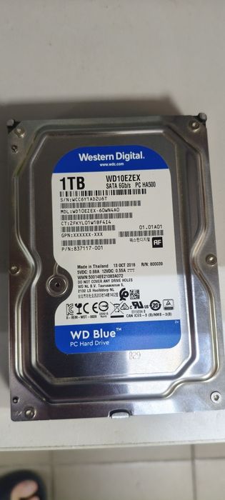 Продам накопичувач HDD Western Digital Blue 1TB 7200rpm 64MB WD10EZEX 3.5 SATA III в робочому стані