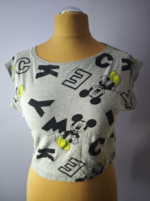 Szary Crop Top Disney Mickey Mouse Terranova Rozmiar S