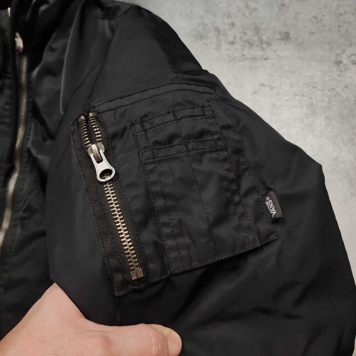 MĘSKA Kurtka Przejściowa Bomber Rozpinana Kaptur Vans Czarna Pocket