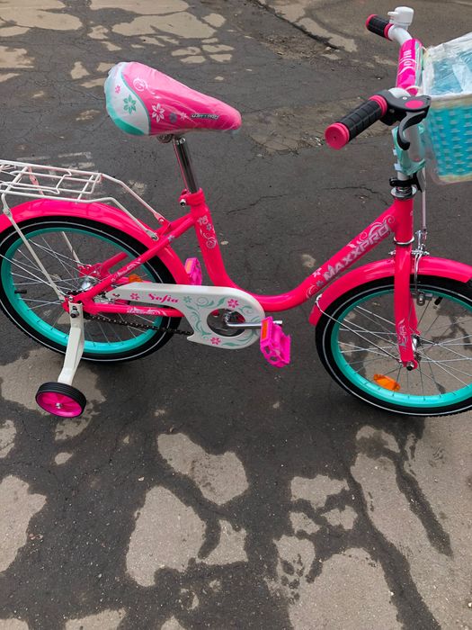 Велосипед MaxxPRO розовый с корзиной и безопасной рамой 18’