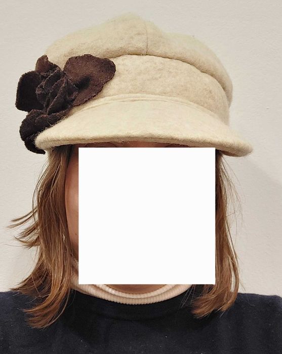 Chapéu Inverno COMPLIT Made in Italy | Lã e Flor | Tam. S (até 54cm)