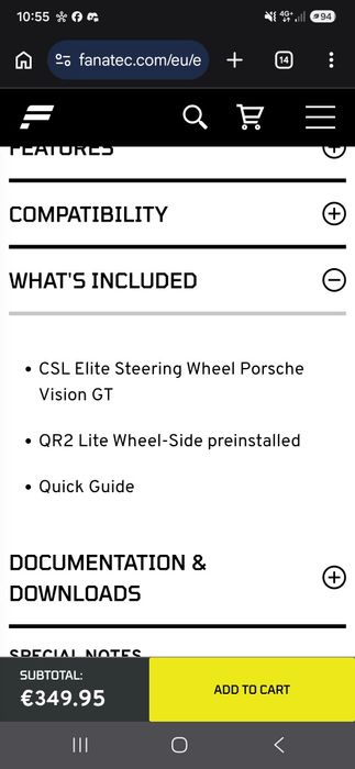 Volante fanatec porsche vision GT
