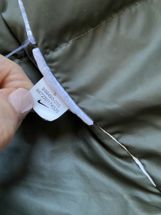 Parka dluga kurtka plaszcz nike damska 36/s 38/m czarna pierz puch