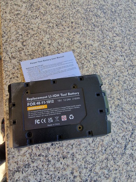 bateria de iões de lítio (Lithium-Ion) de 18V e 12.0Ah