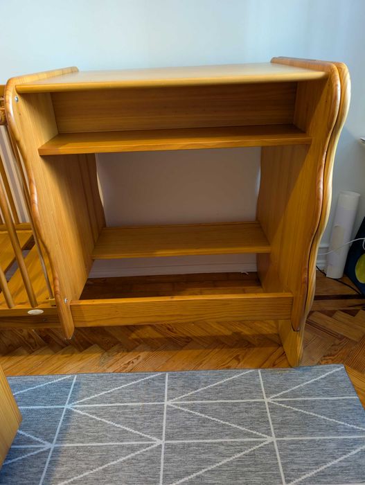 Cama de bebé convertível + quarto completo (madeira maciça)