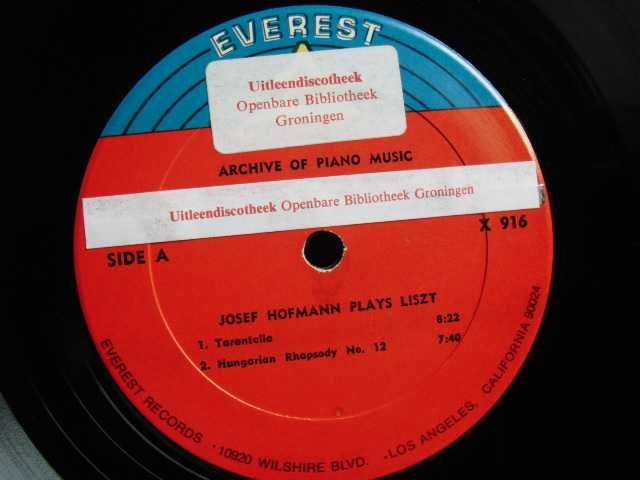 Ignacy Jan Paderewski - Józef Hofmann - Liszt - płyta winylowa