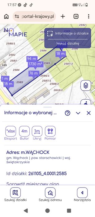 Działka budowlana Wąchock